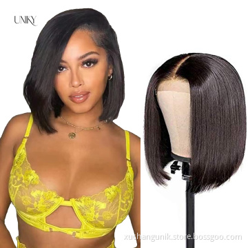 wholesale virgin hair vendors 100% Virgin Brazilian Hair cuticle aligned 13x4 frontal bob wigs natural human hair short Wig